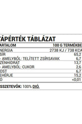 Nutrition facts table for Nutriversum 100% Walnut Butter, detailing energy, fat, carbohydrates, and protein content.